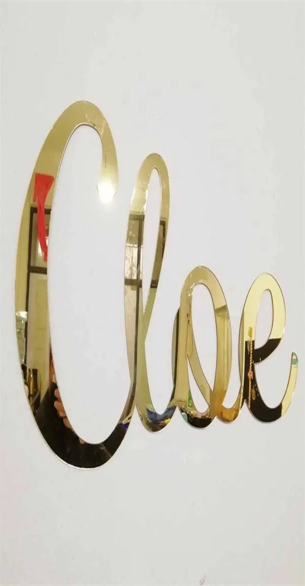 Specchio acrilico personalizzato Specchio a acrilico Gold Nome segno di compleanno Decorazione per feste di matrimonio DECARIZIONE Personalizzata Segno di porta per bambini 2009293301636