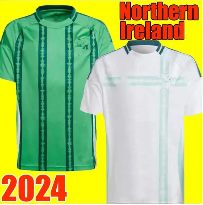 S-4xl 2024 Irlande du Nord Jersey Soccer Men Set Kid Kit Uniform 2025 Divas Charles Evans 24 25 Football Shirt Charles Ballard Best Brown Home Away