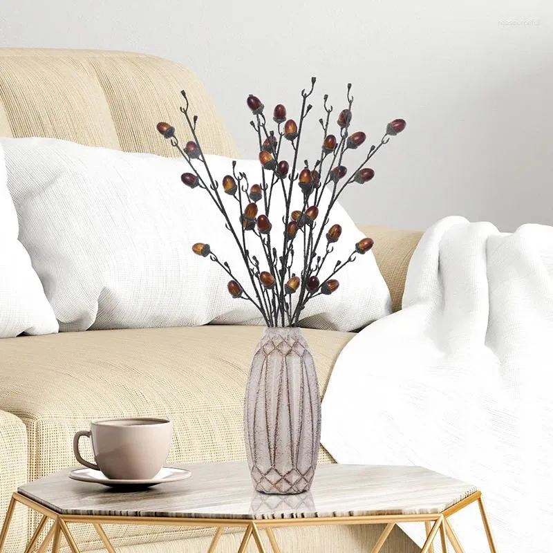 Dekorative Blumen 2pcs 66 cm (h) simulierte Eichenzweige.Geeignet für Wohnzimmer- und Esstischdekorationsverzierungen
