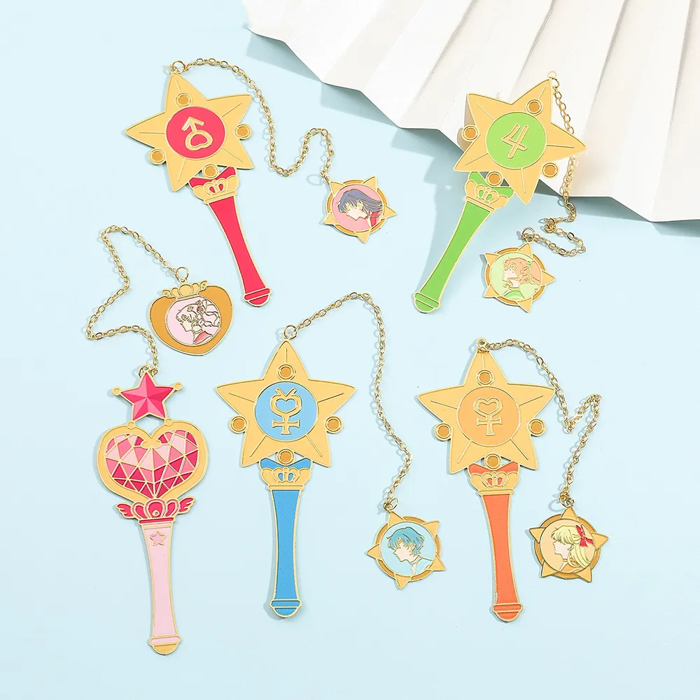 Girls Childhood Sailor Moon Princess Film Film Bookmark Movie periferiche Bookmarks Metal Scavated Craft Bookmarks Stationery and Gifts Clip