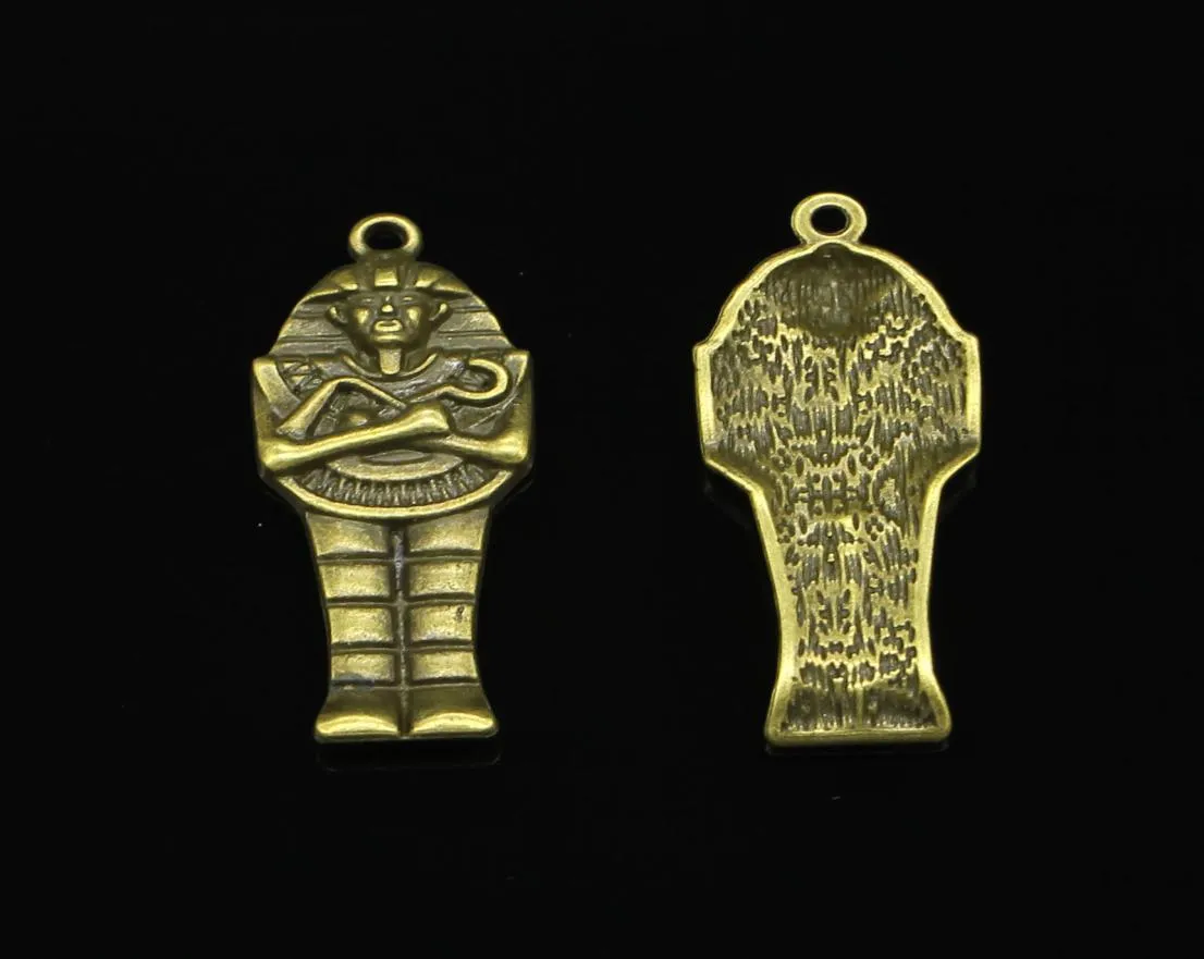 24 pezzi in lega di zinco in lega di zinco Antique bronzo bronzo di mummia egiziano Campioni sarcofago per gioielli che producono pendenti fatti a mano fai -da -te 4518mm8532704