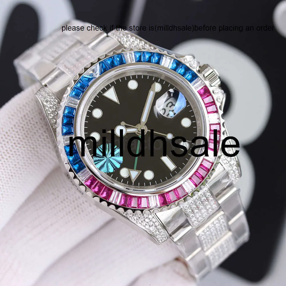 Reloj rollen Relojes Watch Mens Watch Diamond Bezel polshorloge Automatische beweging Waterdichte 40 mm roestvrijstalen riem mode polshorloges zakelijke horloges