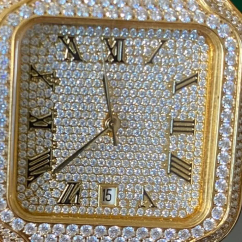 Pop hip hop moissanite orologio di alta qualità set di diamanti con orologio in acciaio inossidabile zircone