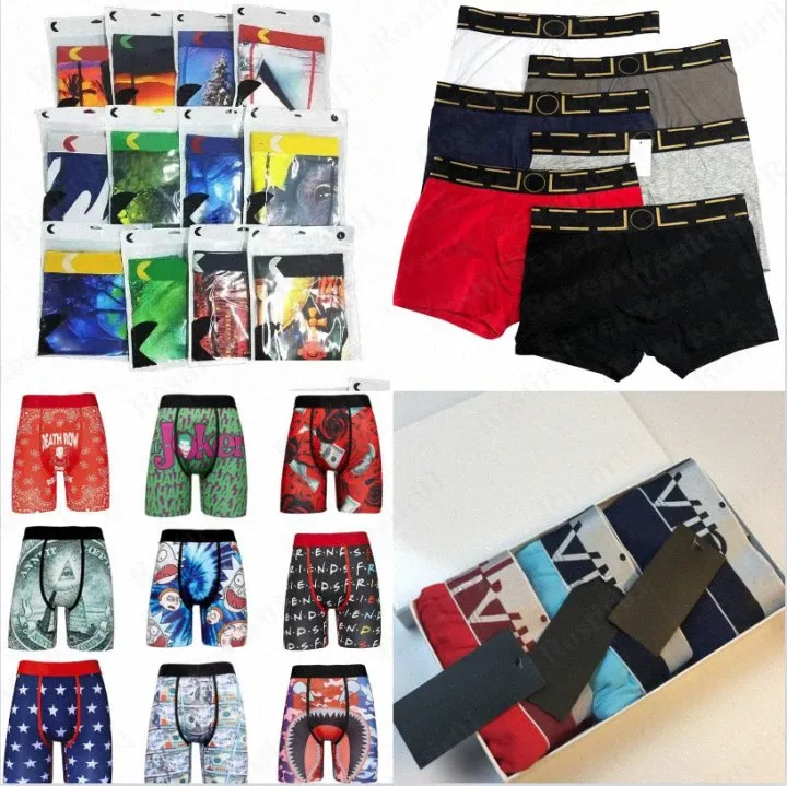Summer Men Underwear Ethikaa Flat Angle Shorts à la mode Ice Silk Imprimé Sports Séchage rapide Bottom Plus Shorts F0LL #