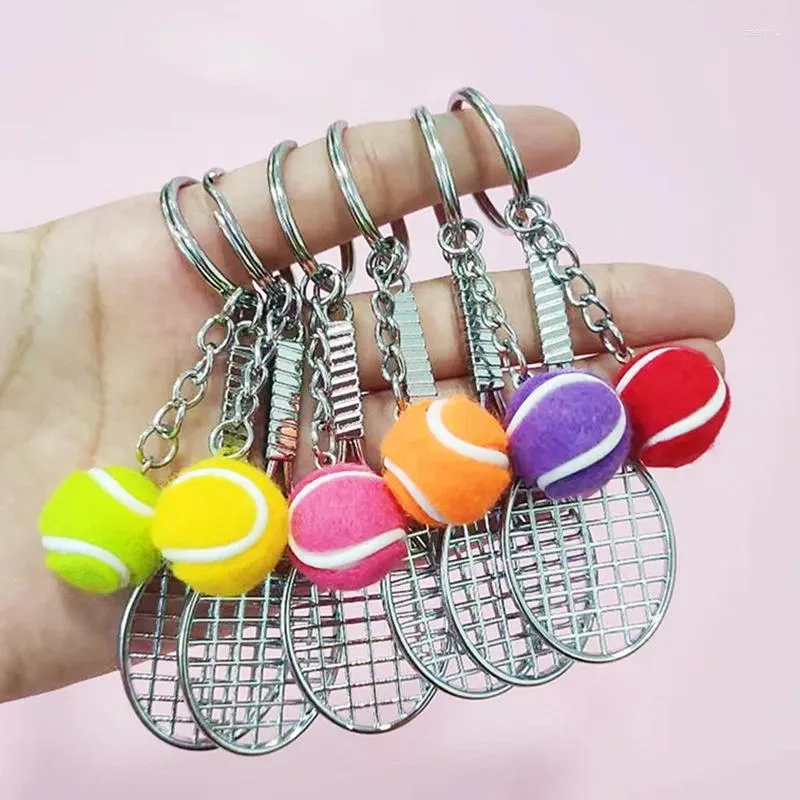 Keychains creativiteit emuleren tennisballen sleutelhanger hangende competitie souvenirs collecties auto sleutelhouder accessoires cadeau voor vrienden