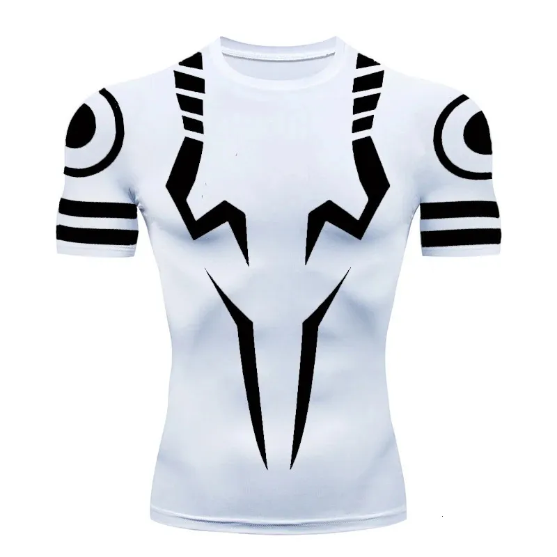 Tshirt for Men Gym Graphic T Camisetas Anime Jujutsu Kaisen 3D Impressão Compressão Fitness Undershirt Tee de grandes dimensões Top 240423