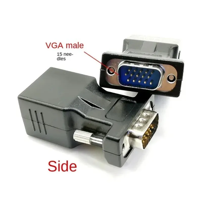 2024 15PIN VGA Vrouw naar RJ-45 Vrouwelijke connectorkaart VGA RGB HDB-extender naar LAN CAT5 CAT6 RJ45 Netwerk Ethernet-kabeladapter voor RJ-45 Ethernet-adapter