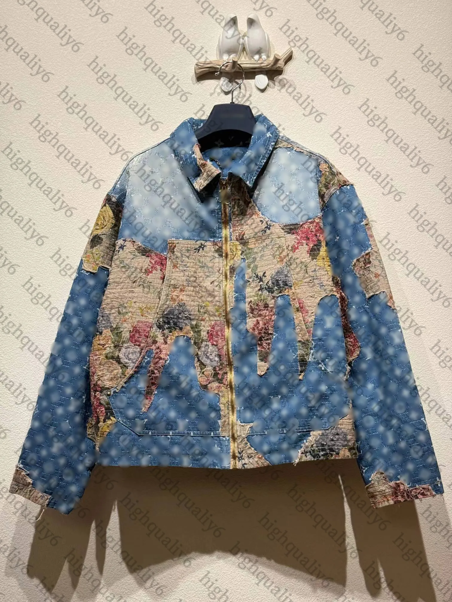 LL hochwertige Markenjacke 24SSS Frühling/Sommer Neuer Patch Printed Denim Jacke, modische und vielseitige Herrenjacke, Unisex-Jacke, kostenloser Versand