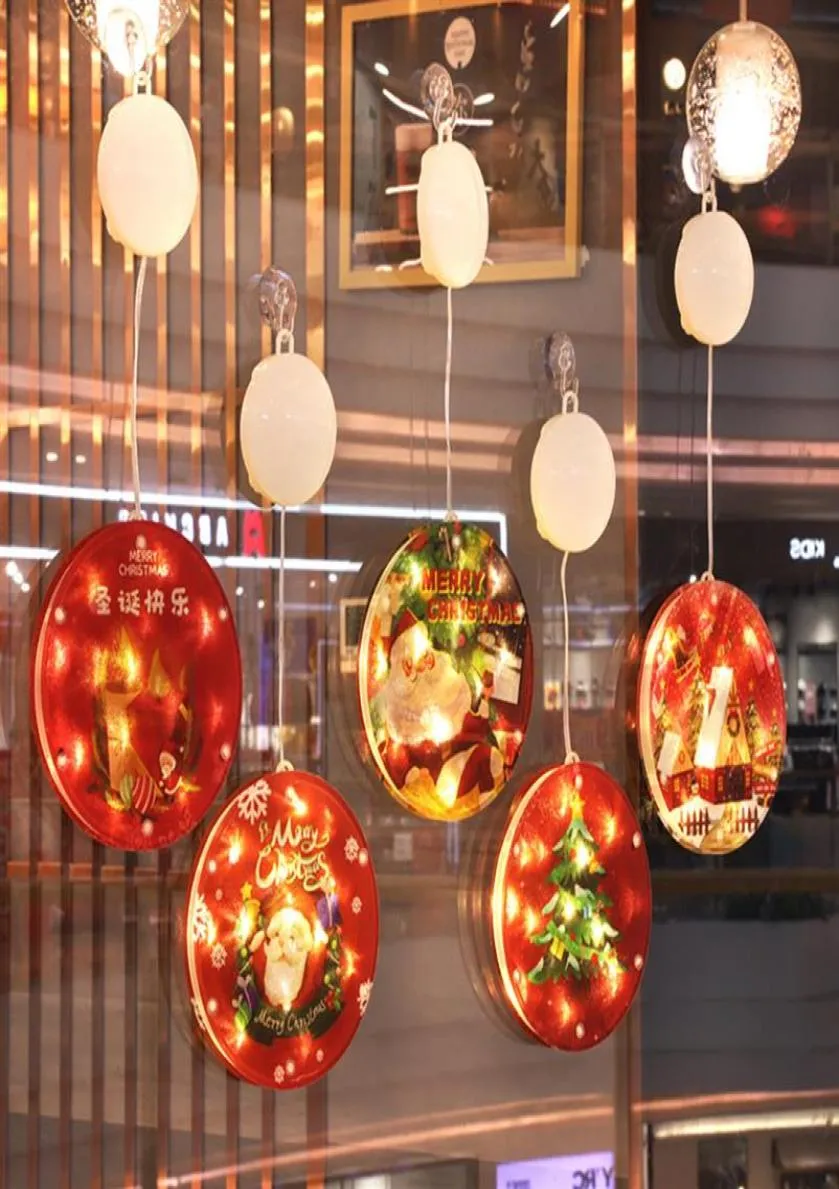 Weihnachtsrunde LED -Dekoration hängende Lichtraum Vorhang Weihnachtsbaum Ornamente Neujahr Einkaufszentrum Fenster Home Decor270Z5143532