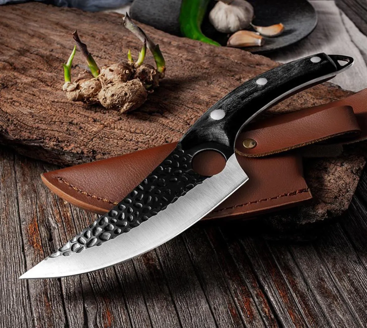 Ręcznie robione nożem ze stali ze stali nierdzewnej nożem nożem łowiąca mięs