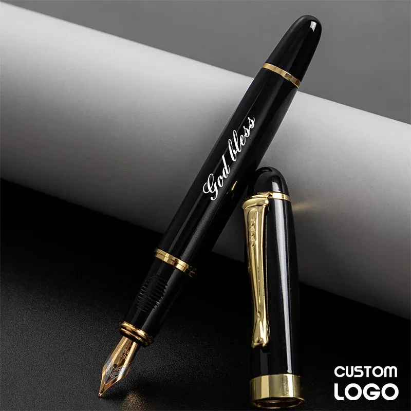 Stylish Classic Metal Fountain Pen Personalized Custom Engraving Name Business Advertisement School Supplies Teacher Gifts 240425
