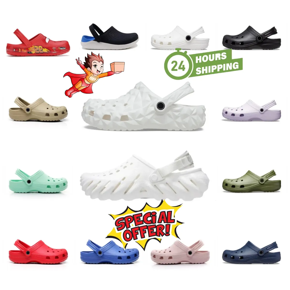 Fashion Comfort Cog Slipper Men Mulheres Designer Sandálias Masculinas Verão praia Slíides à prova d'água Sapatos ao ar livre femininos Tamanho