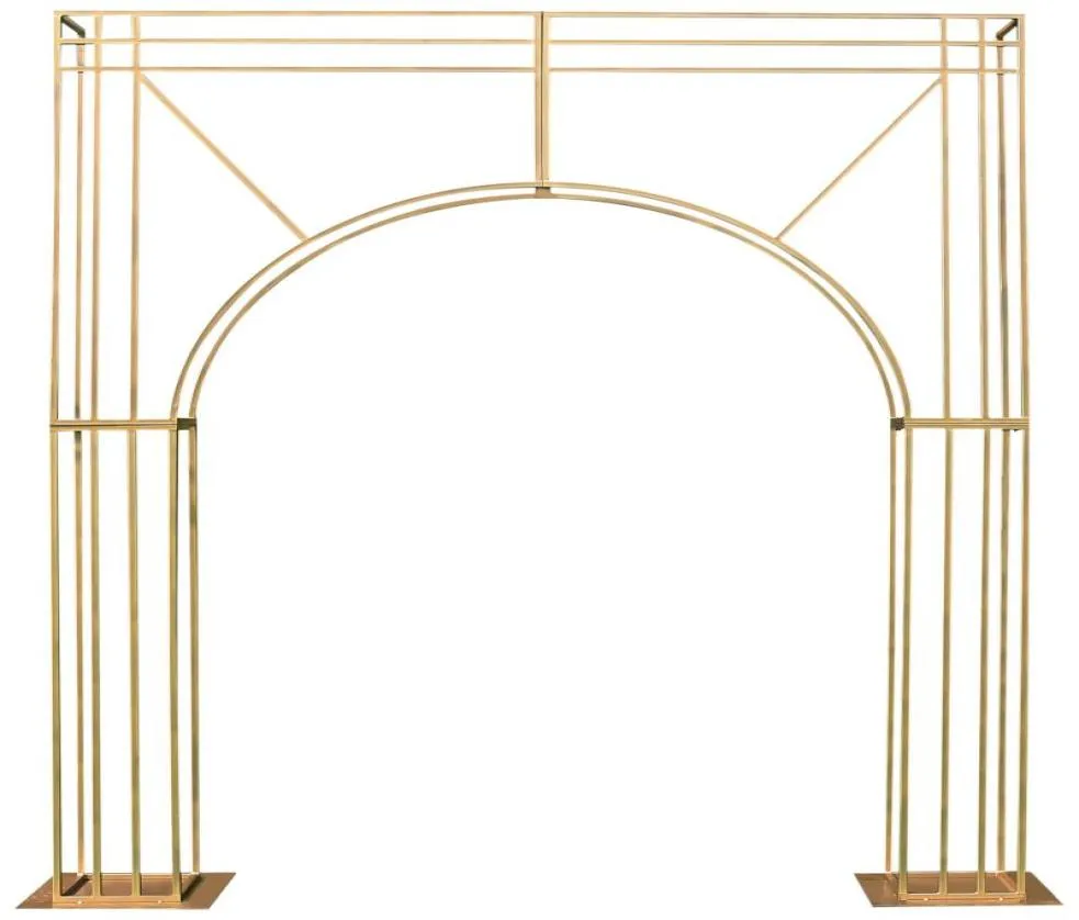 Dekoracja imprezy Niestandardowy prostokątny łuk złota metalowa kwiecista rama ślubna Tle ślubne stoiska1241385