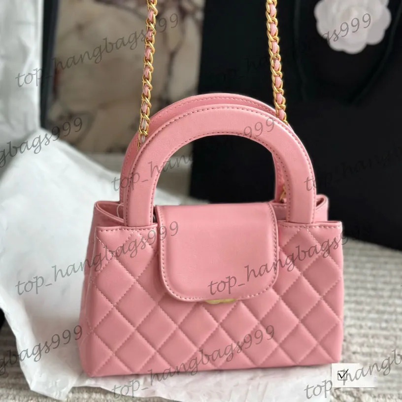 Classic Mini Quilted Bright Pink Clutch Bag With Top Handle 20CM 23K Black White Pink Gold Metal Hardware Matelasse Chain Large Capacity Lambskin Crossbody Handbag From Top hangbags999 60.49 DHgate.Co...
