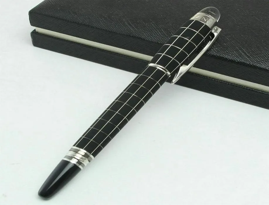 Écriture en édition limitée Supplies Metal Black Checkerboard Crystal Top Top luxueux stylos avec des boucles de manchette de mariage SERIAL METMES OPT4319861