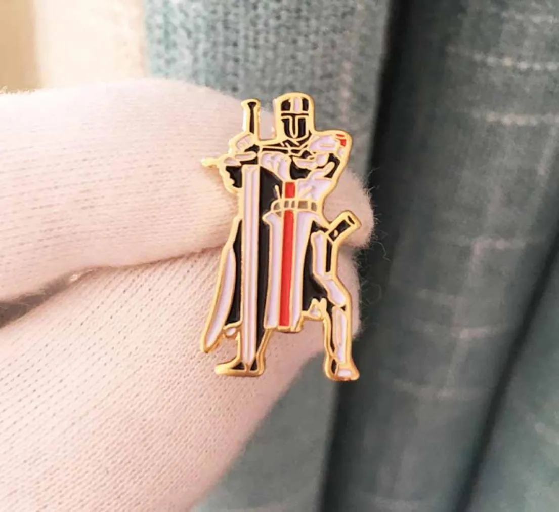 10pcs maons épingles gardiennes ma chevaliers Templiers Seal Crusaders Solomons Temple Pins personnalisés Badge métallique Brooch849496127633