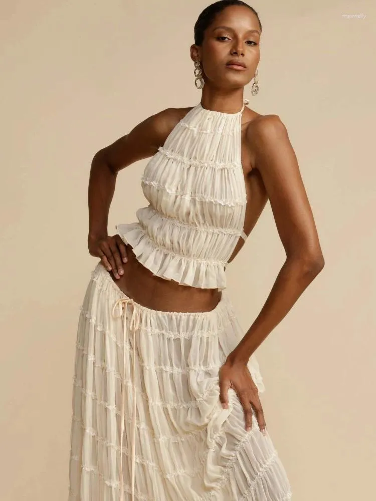 Laxsesu Lace Pleated Two Piece Flowy Work Dresses Set For Women Elegant Beach Holiday Party Wear For 2024 Summer From Maxwelily 31.24 DHgate.Com