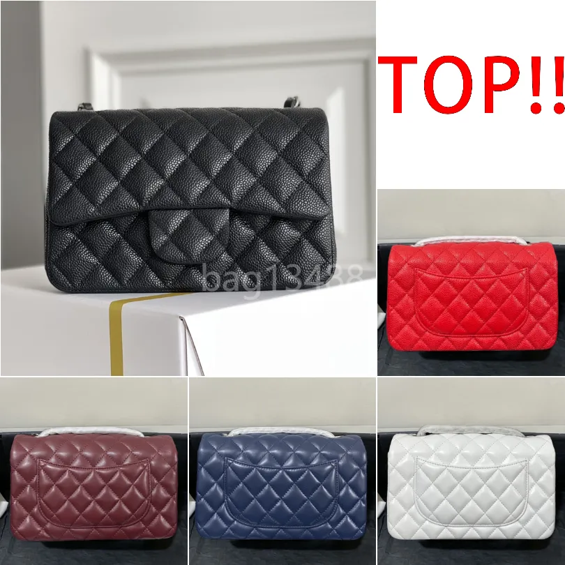 rectangle mini flap bag designer shoulder bag luxury bag 20cm handbags for woman genuine leather quilted purse lambskin caviar designer purse crossbody clutch bag