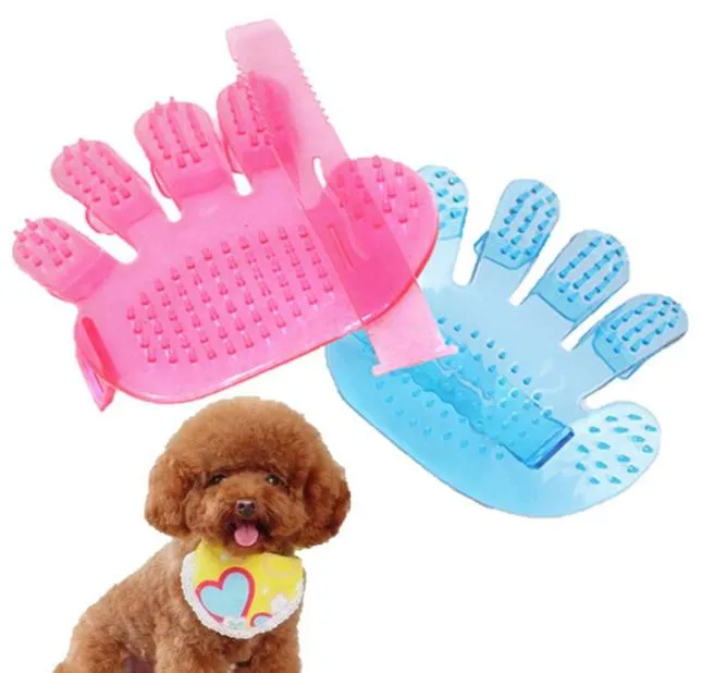 Suministros para mascotas PVC Plastic Dog Bath Bath Cepinete de ducha Cepillo Croomeo Guante de masaje para perros Cinco Finger Design9026110