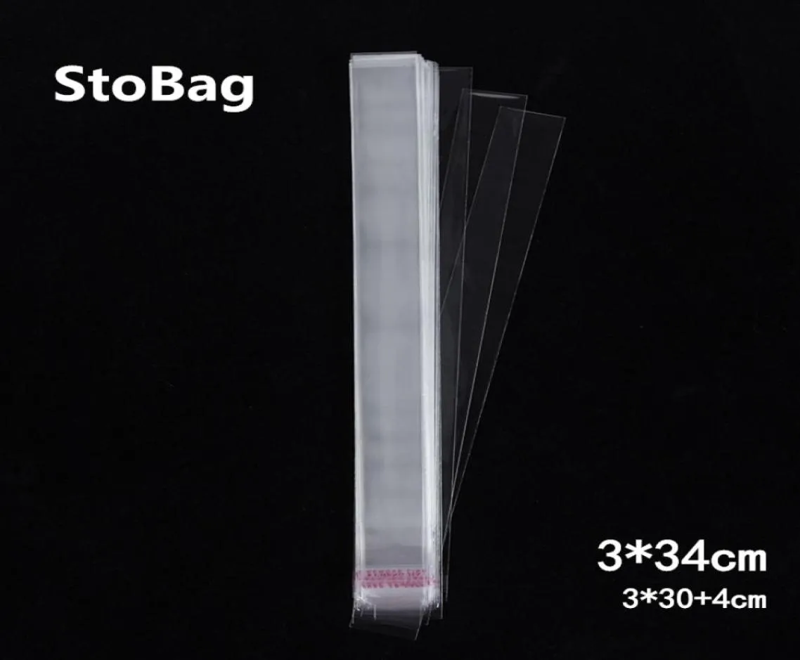 Stobag 1000pcs 334 cm clear cellophane sacs violonceau en plastique long car carte d'opnomé