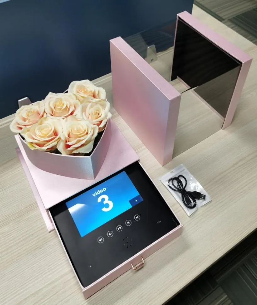 Hardcover bruiloft uitnodigingen Universal LCD Video Screen Aangepaste geschenkdoos voor advertentiebedrijf Verjaardag Flower Boxes1173615