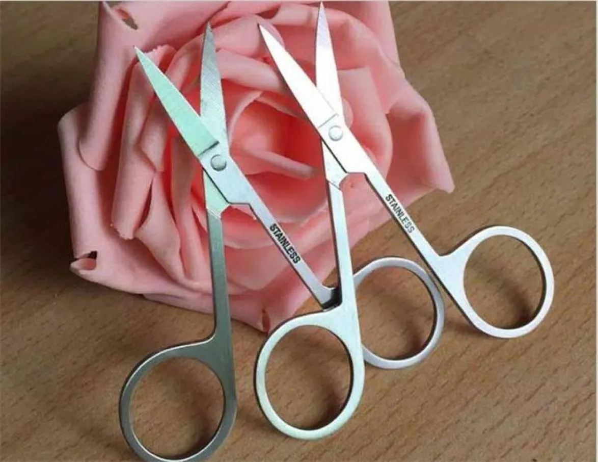 200PCS Makeup Eyebrow Scissor With Sharp Head Stainless Steel Women Brow Beauty Makeup Tool Curved Manicure Cuticle Cutting X0061653583