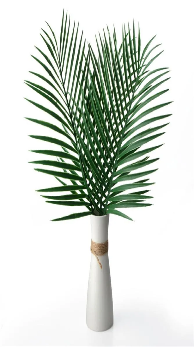 Plantas de palmeira tropical artificial Folhas falsas FAUX Greenery Greenery Greenery para Flores Arranjo Festa de Casamento De9083710