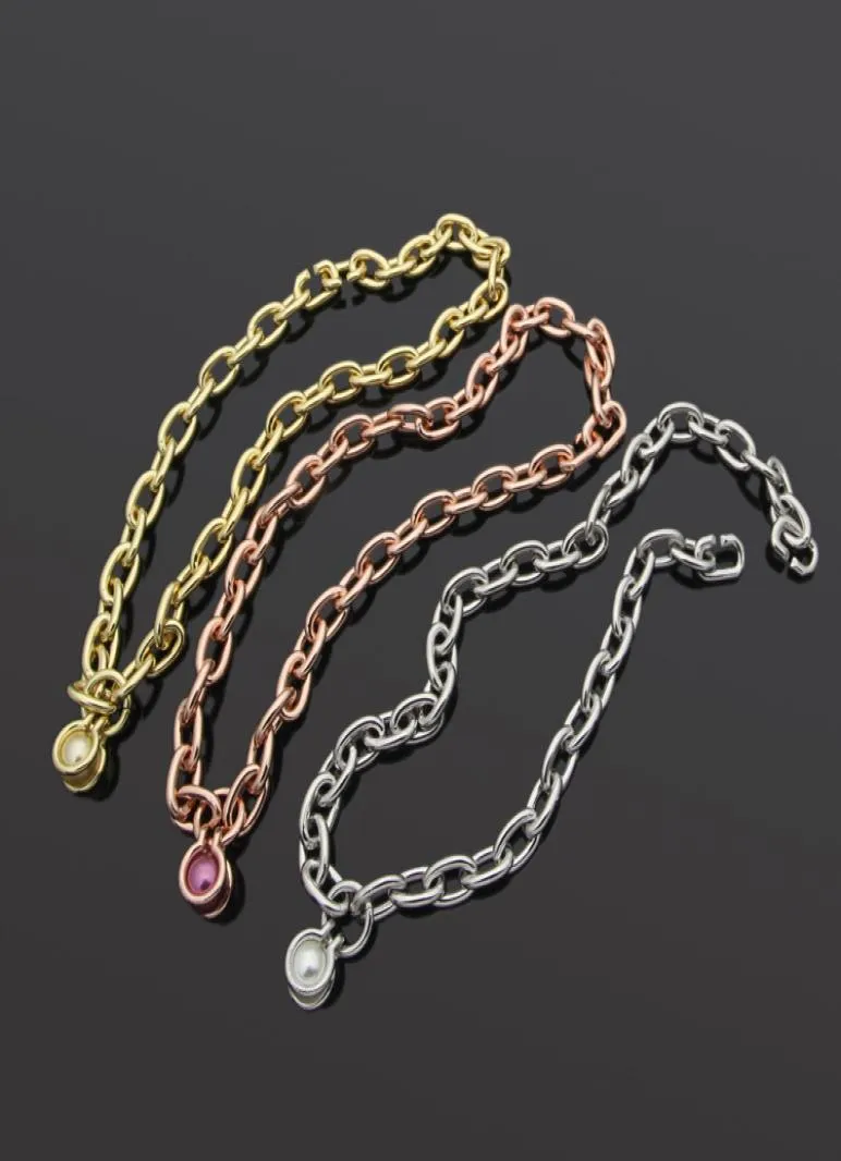 Neue Mode Hot Sale Titanium Stahl Halskette 18K Gold Rose Silber Kette Anhänger Halskette geeignet für Paar Geschenke5598607