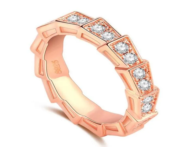 2017 Neuankömmlinge meistverkaufte Luxusschmuck 925 Sterling Silverrose Gold Plated Party Women Wedding CZ Diamond Band Ring Gift6986146