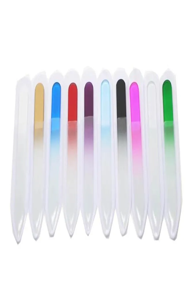 50x 35 Files d'ongles en verre 9cm avec manche en plastique Fichier en cristal durable Nail Tampon Nail Colorful 9255170