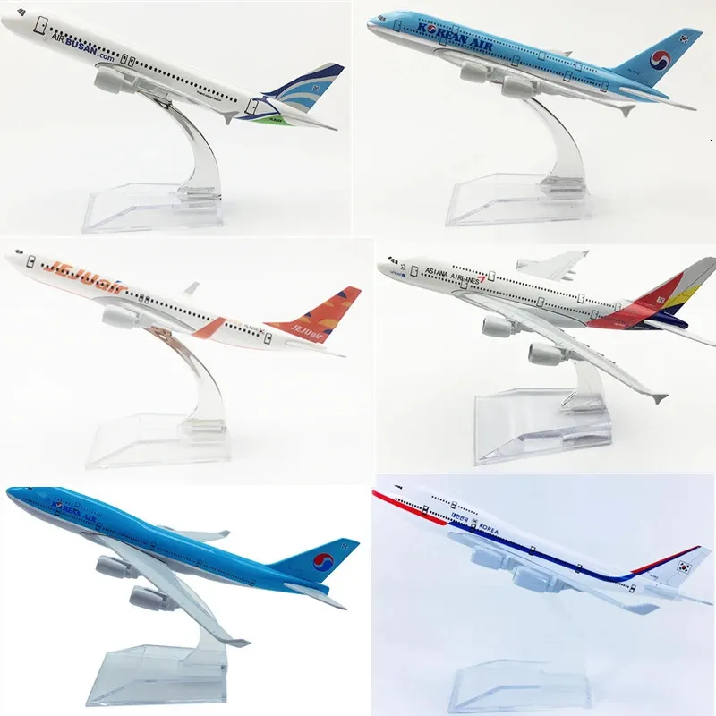 16cm Korean Airlines B737 B747 Airbus A320 A380 Metal Die Cast Aircraft Models Models Collective Display 240428