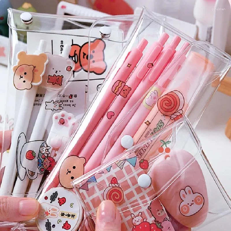 Förvaringspåsar Makeup Bag Clear Organizer Cosmetic Travel Portable Brush Case Transparent Pen Wash Toalettet Container