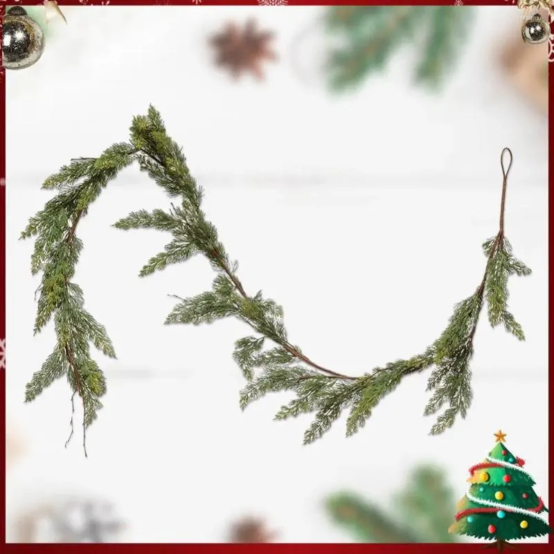 Dekoratif çiçekler Noel sedir çelenk asma simülasyonu sahte çam dalı bitki duvar dekorasyon ağacı asılı