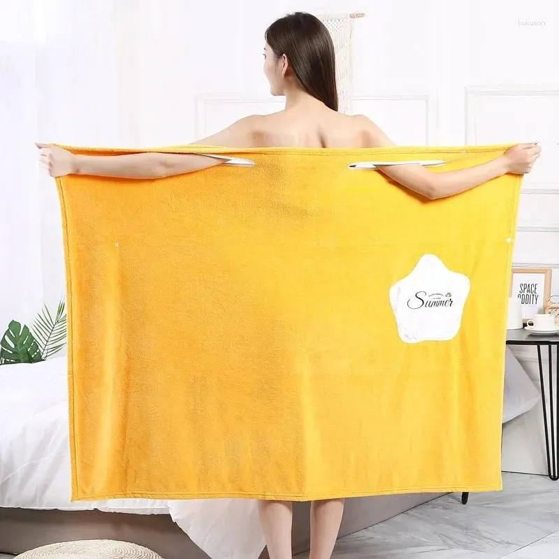 タオル135x105cmバスホーム女性ウェアラブルラップアダルト吸収水ポリエステルドライヘアスカートロングスタイルのバスルーム洗えるバスローブ