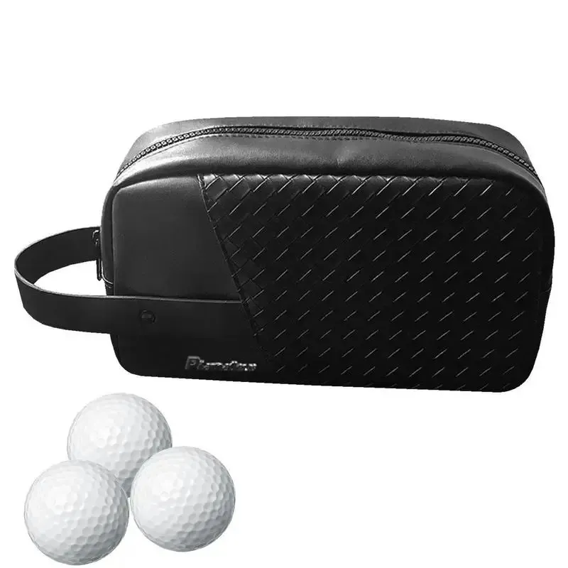 Bolso de golf mini cremallera pu -water impermeable para hombres y mujeres bolsas de maquillaje de maquillaje cosmético organizador al aire libre 240425