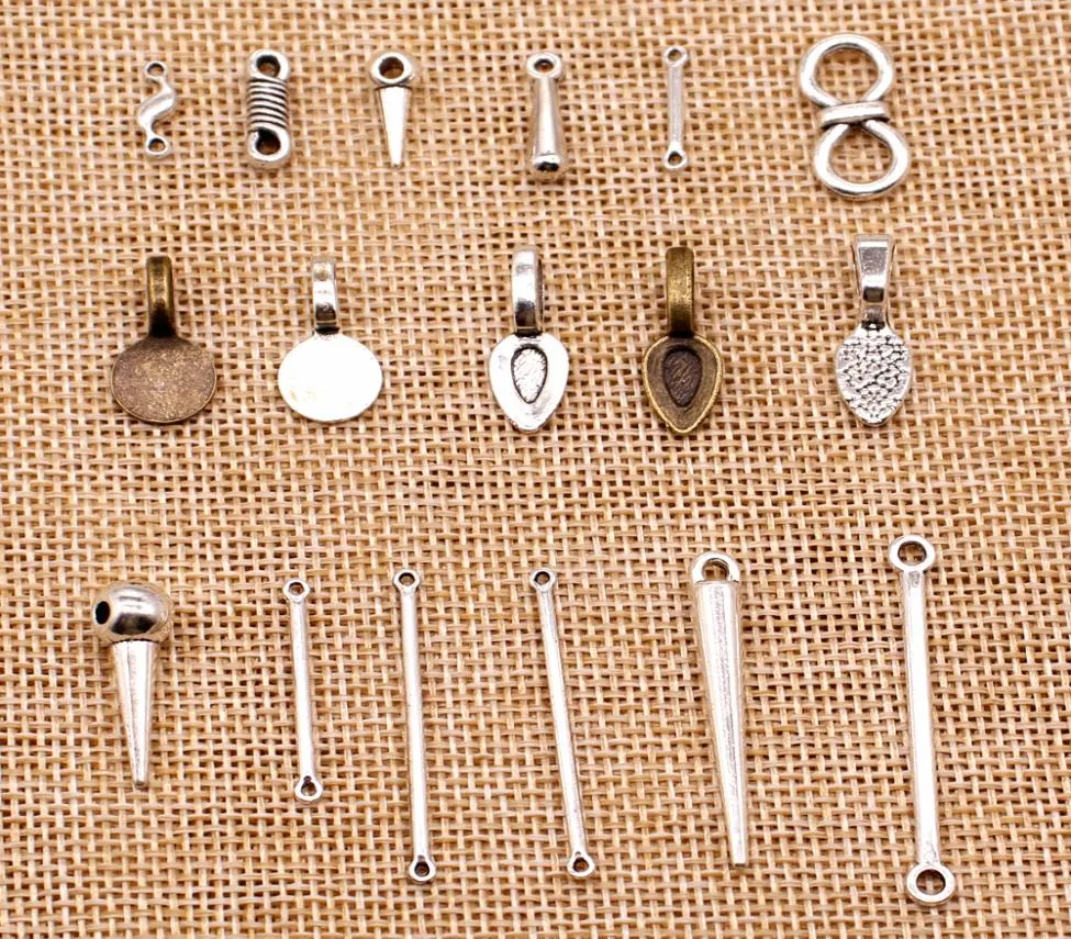 120 Pieces Metal Charms For Jewelry Making Perforated Hole Bails Beads Connector HJ2309776333
