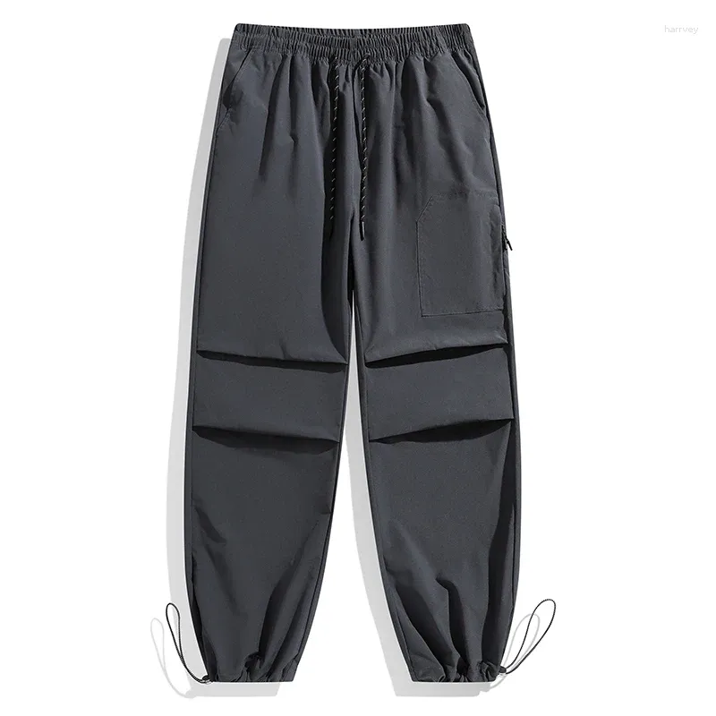 Pantaloni maschili primaverili di tasche elastiche solide autunnali Banda in vita alta piedi in vita HARLAN LANTERN SPORTS CAMPIONI Abbigliamento vacanza