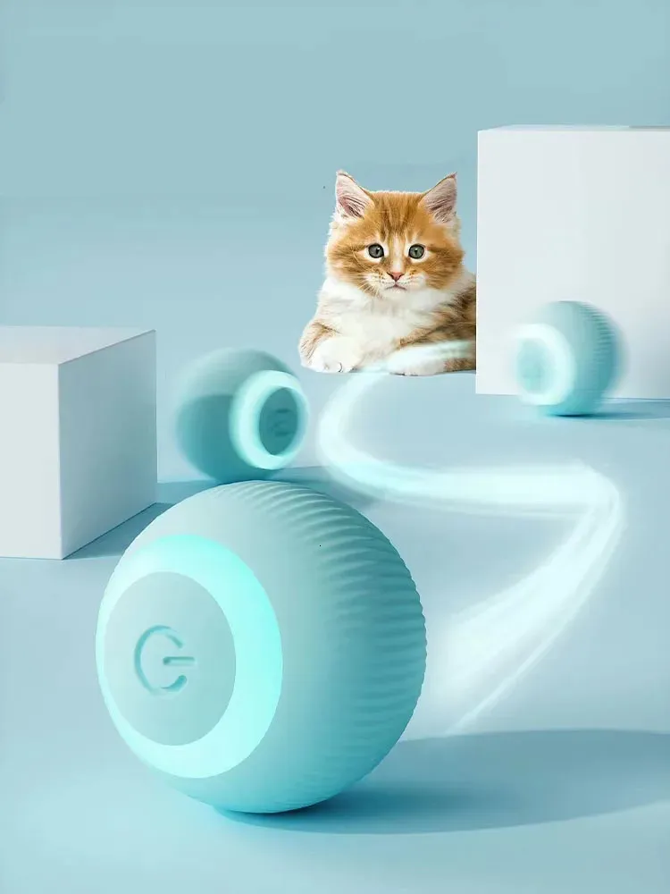 Smart Cat Toys Automatisch Rolling Ball Electric Cat Toys Interactive for Cats Training Self Moving Kitten Toys Pet Accessories 240430