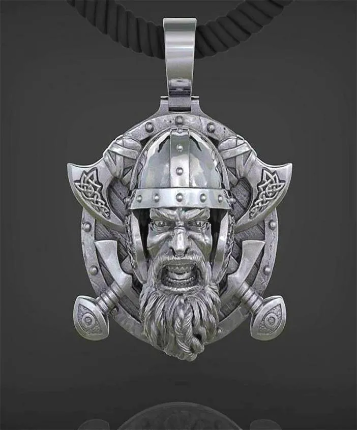 Gioielli nordici retrò uomini Viking Tomahawk Necklace Cioncant 316L in acciaio inossidabile Men039s Punk Skull Knight Jewelry1937029