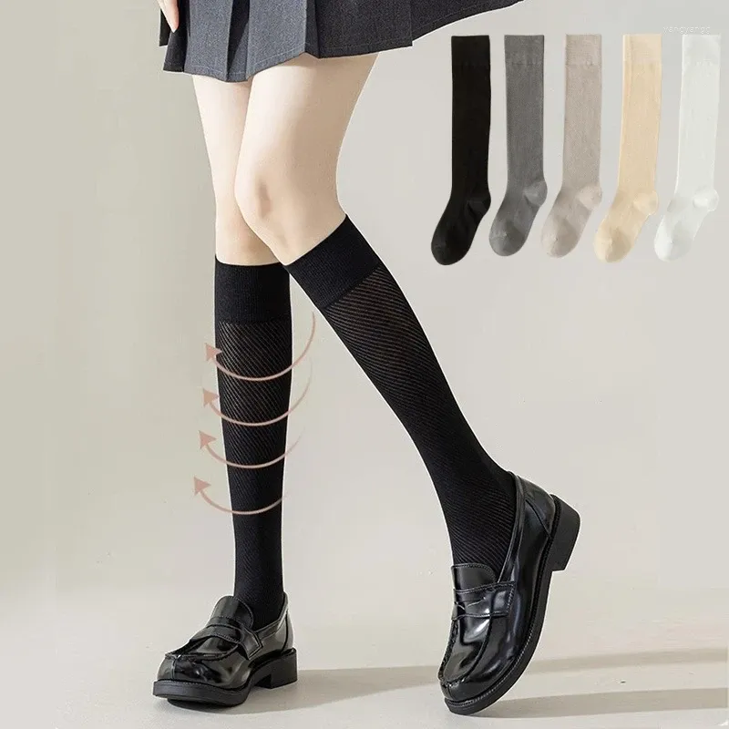 Women Socks Super-slim Legs Knee High Toe Sock Soft Breathable Mid Length Spring/Summer Y2K Japanese Cute Lolita Long Girls