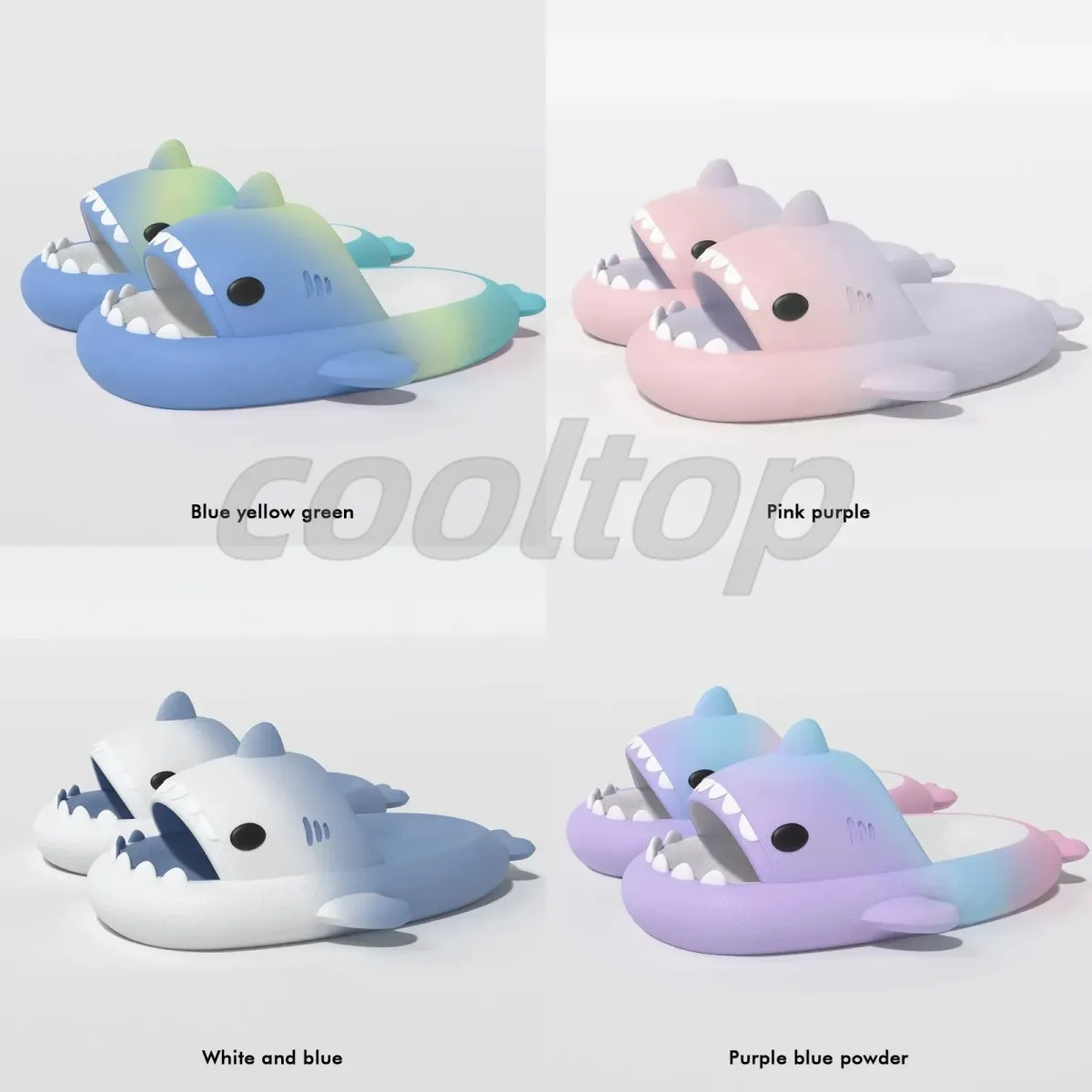 Beach sandals High Quality Shark Slippers Anti-skid EVA Solid Color Couple Parents Outdoor Cool Indoor Household Funny Shoe Super Soft