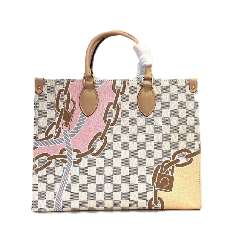 24SS Womens Luxurys DesignerStotes Bag Checkerboard Kontrast Läderhandväskor Kudde Shouder Crossbody Women Handbag Pouch Purse