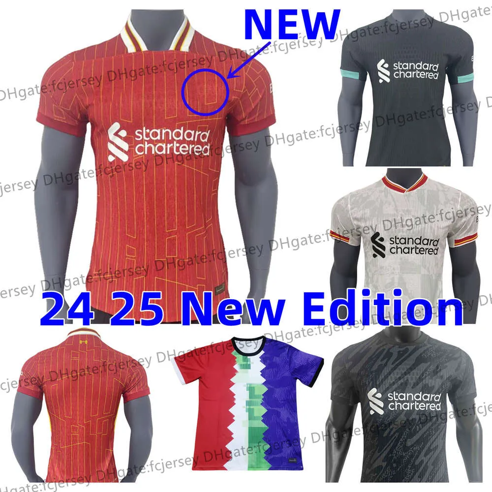 24 25 Soccer Jersey M Salah Home Away Third Thiago Luis Football Firmino Virgil Shorts Player Jugador Camisa Maillot de Foot Kits GK TABOR 2024 2025 Niños