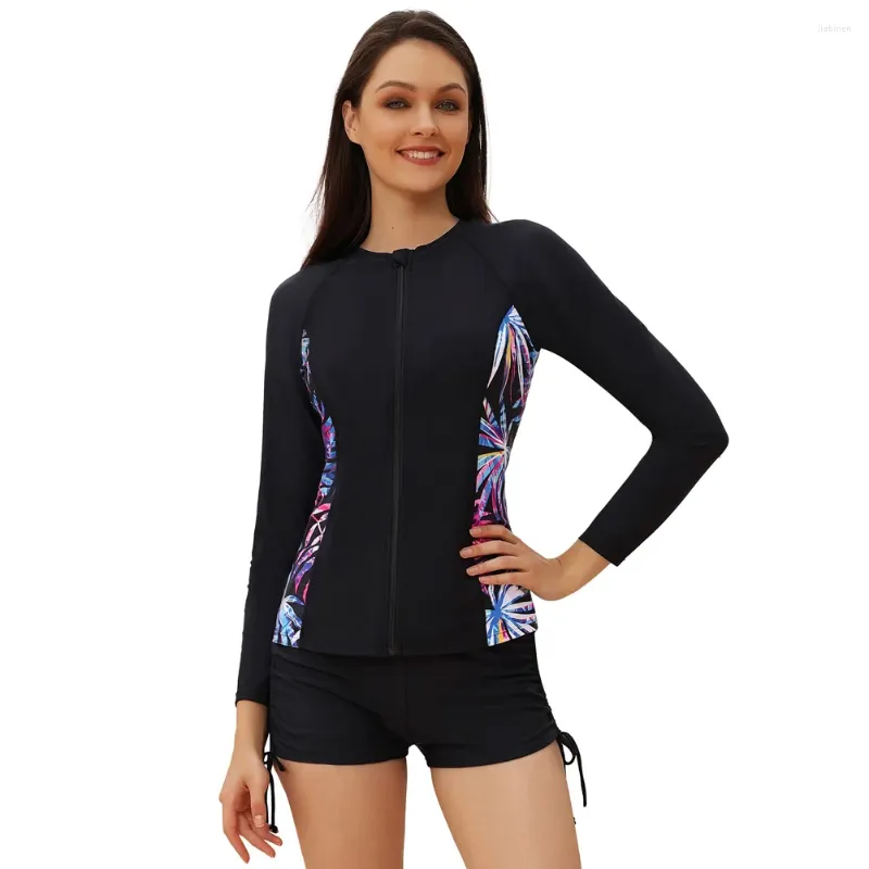 Swimwear féminin Jasambac Femmes 3pcs Set MAINTENANT LONG LONGES CHEAUX CHAPEUX DE NABIAL