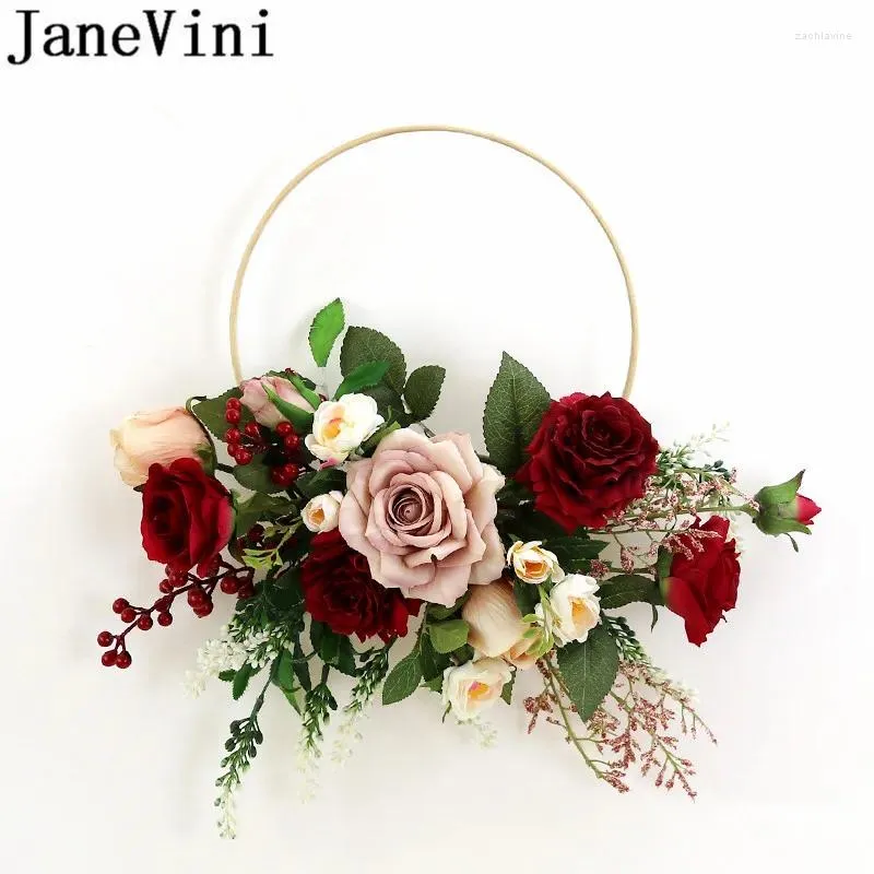 Свадебные цветы janevini ins red bouquet аксессуары искусственные свадебные ручные цветочные венок для корзины декора