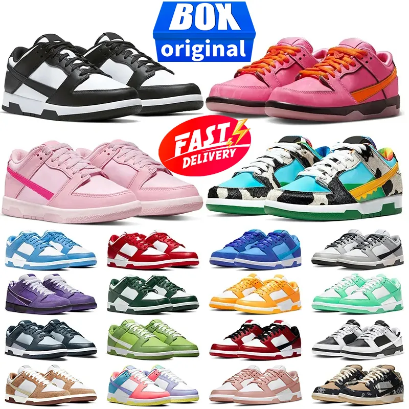 Panda Low Running Chaussures glacée Triple rose rose chuchoter gris brouillard actif fuchsia UNC équipe verte syracuse bulles bas extérieur sportives hommes entraîneurs baskets