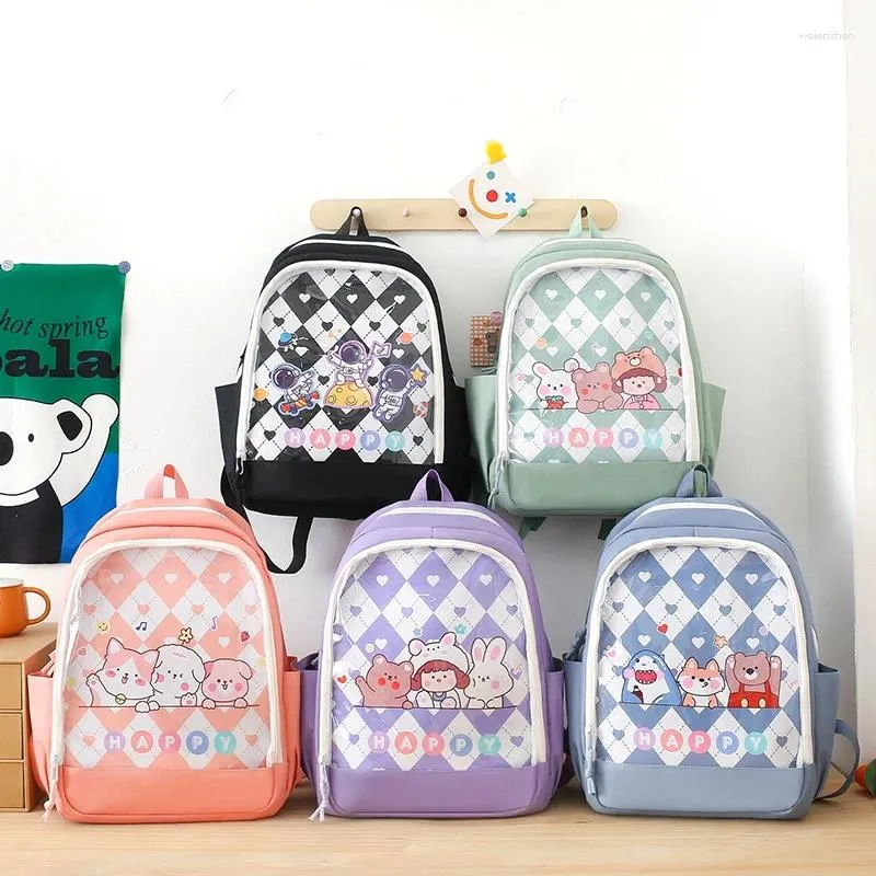 Bolsas da escola pupila mochila fofa fresca e adorável para meninas relevo de grande capacidade Ins estilo de estilo mulheres