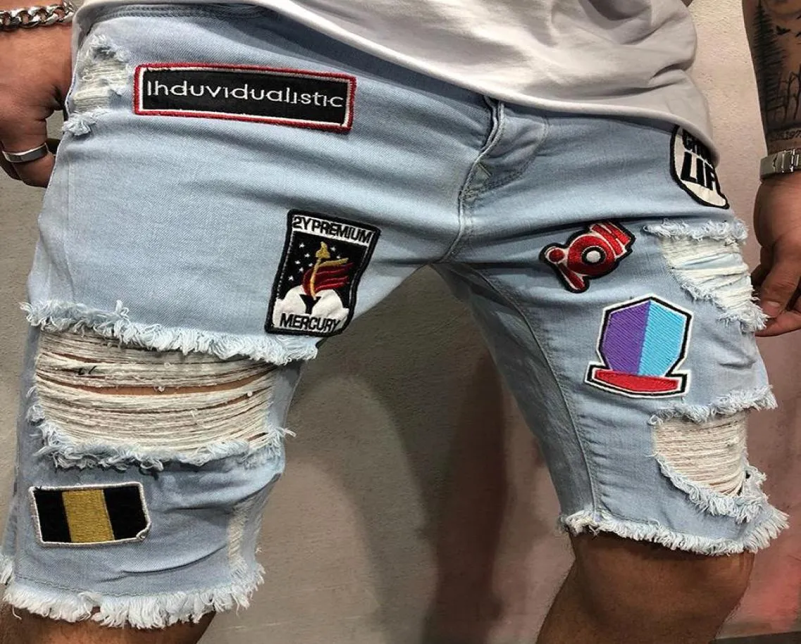 Summer NUEVA LLEGA ARRILLA Fashion Mens Risk Street Street Andise Denim Pantalones cortos para hombres Diseñadores Jeans casuales Tamaño S3XL6503317