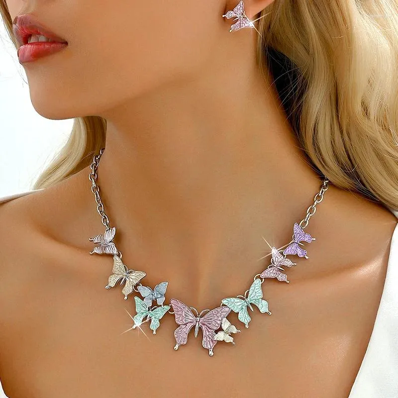 Choker Collier de papillon coloré bril