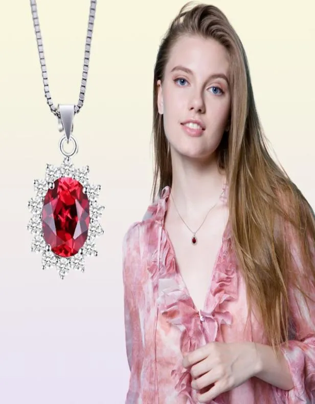 JewelryPalace Kate Prinzessin 2.5ct Natural Granat Halo Anhänger reiner echter 925 Sterling Sliver Schmuck für Frauen Mode S181013081410382